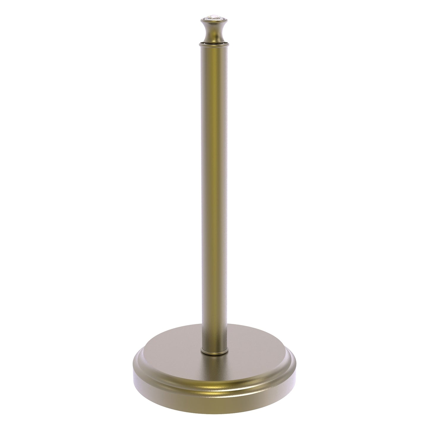 Allied Brass Carolina Crystal 6.5" x 6.5" Antique Brass Solid Brass Countertop Paper Towel Stand