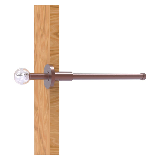Allied Brass Clearview 10.1" x 1.9" Antique Copper Solid Brass Retractable Pullout Garment Rod