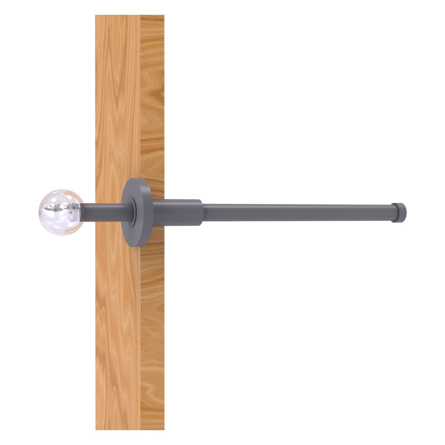 Allied Brass Clearview 10.1" x 1.9" Matte Gray Solid Brass Retractable Pullout Garment Rod