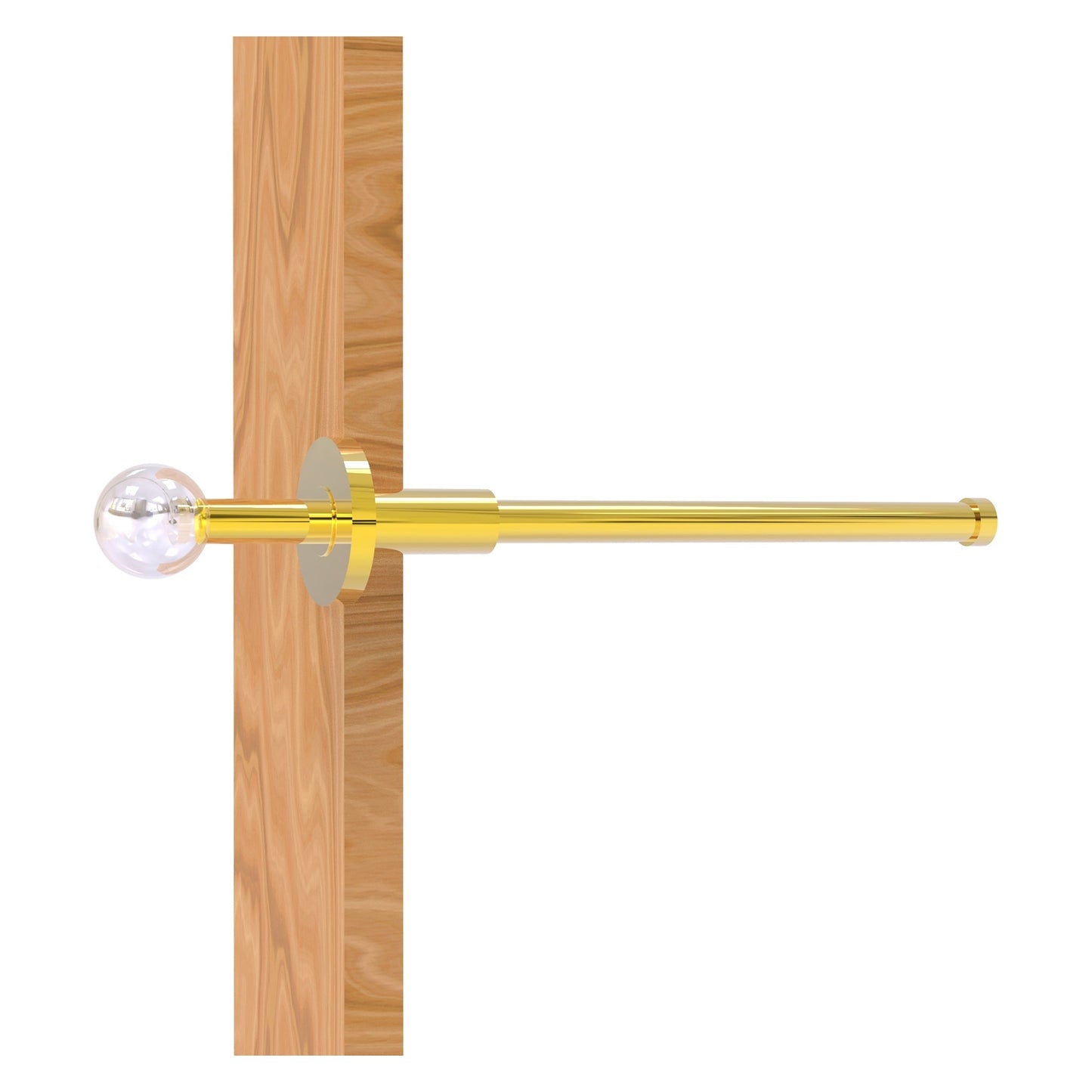 Allied Brass Clearview 10.1" x 1.9" Polished Brass Solid Brass Retractable Pullout Garment Rod