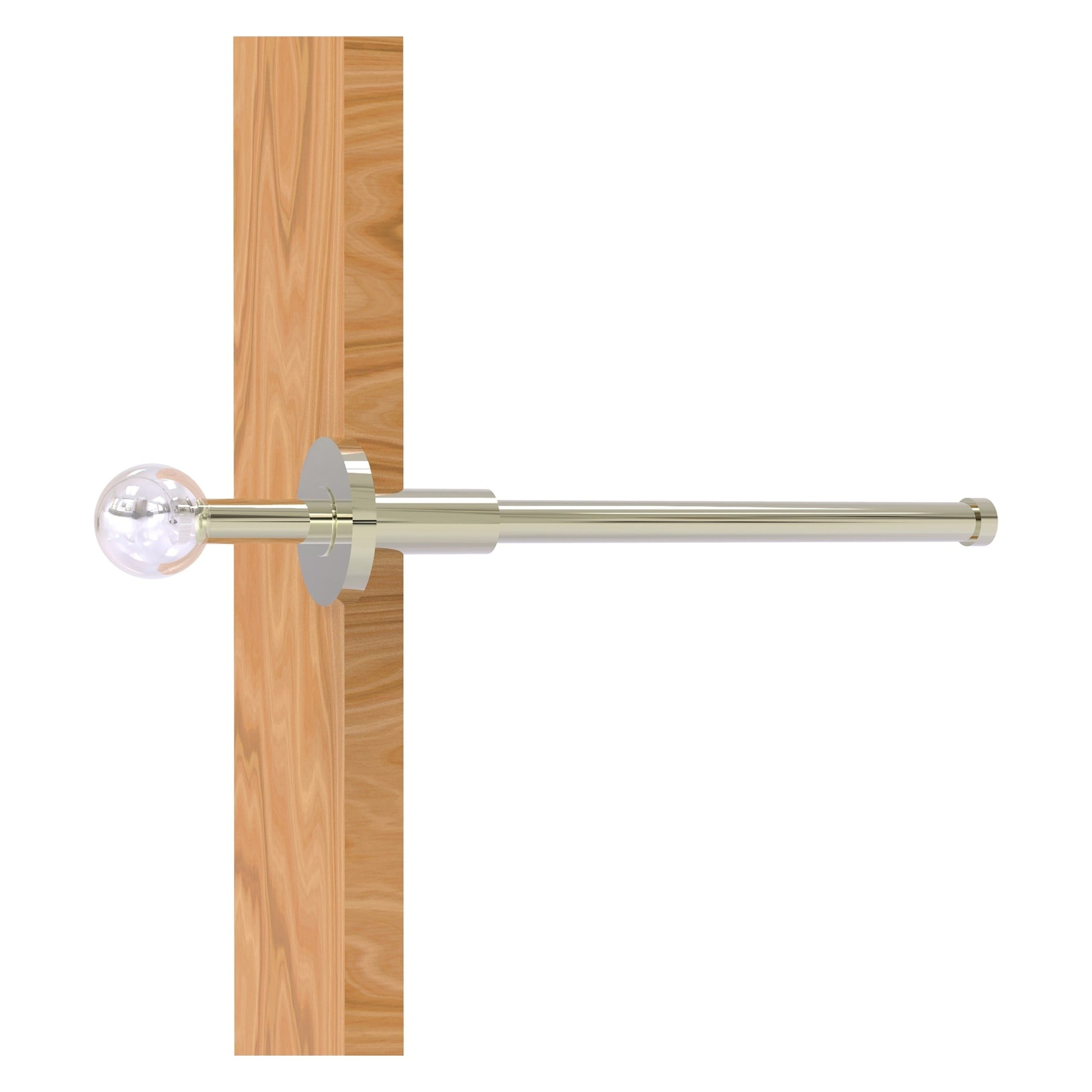 Allied Brass Clearview 10.1" x 1.9" Polished Nickel Solid Brass Retractable Pullout Garment Rod
