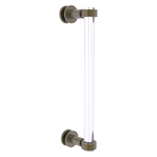 Allied Brass Clearview 13" x 1.7" Antique Brass Solid Brass Single Side Shower Door Pull With Grooved Accents