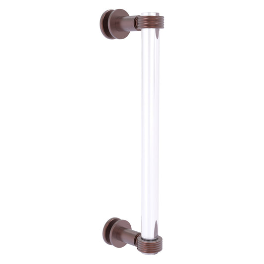 Allied Brass Clearview 13" x 1.7" Antique Copper Solid Brass Single Side Shower Door Pull With Grooved Accents