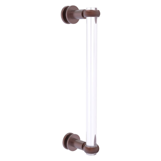 Allied Brass Clearview 13" x 1.7" Antique Copper Solid Brass Single Side Shower Door Pull With Twisted Accents