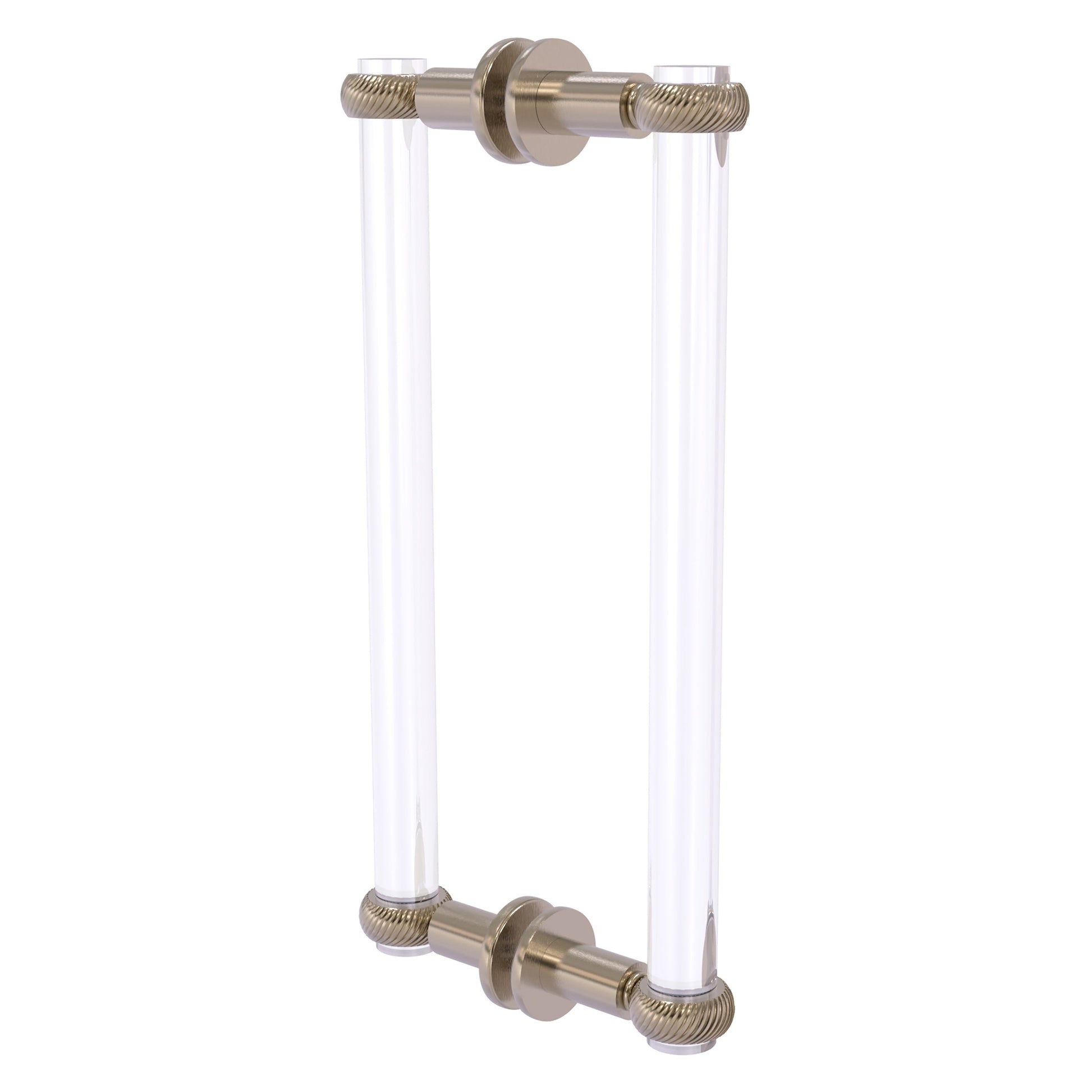 Allied Brass Clearview 13" x 1.7" Antique Pewter Solid Brass Back-to-Back Shower Door Pull With Twisted Accents