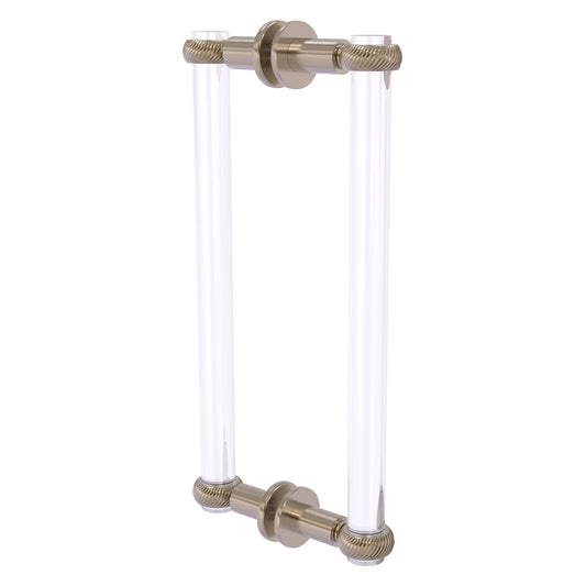 Allied Brass Clearview 13" x 1.7" Antique Pewter Solid Brass Back-to-Back Shower Door Pull With Twisted Accents