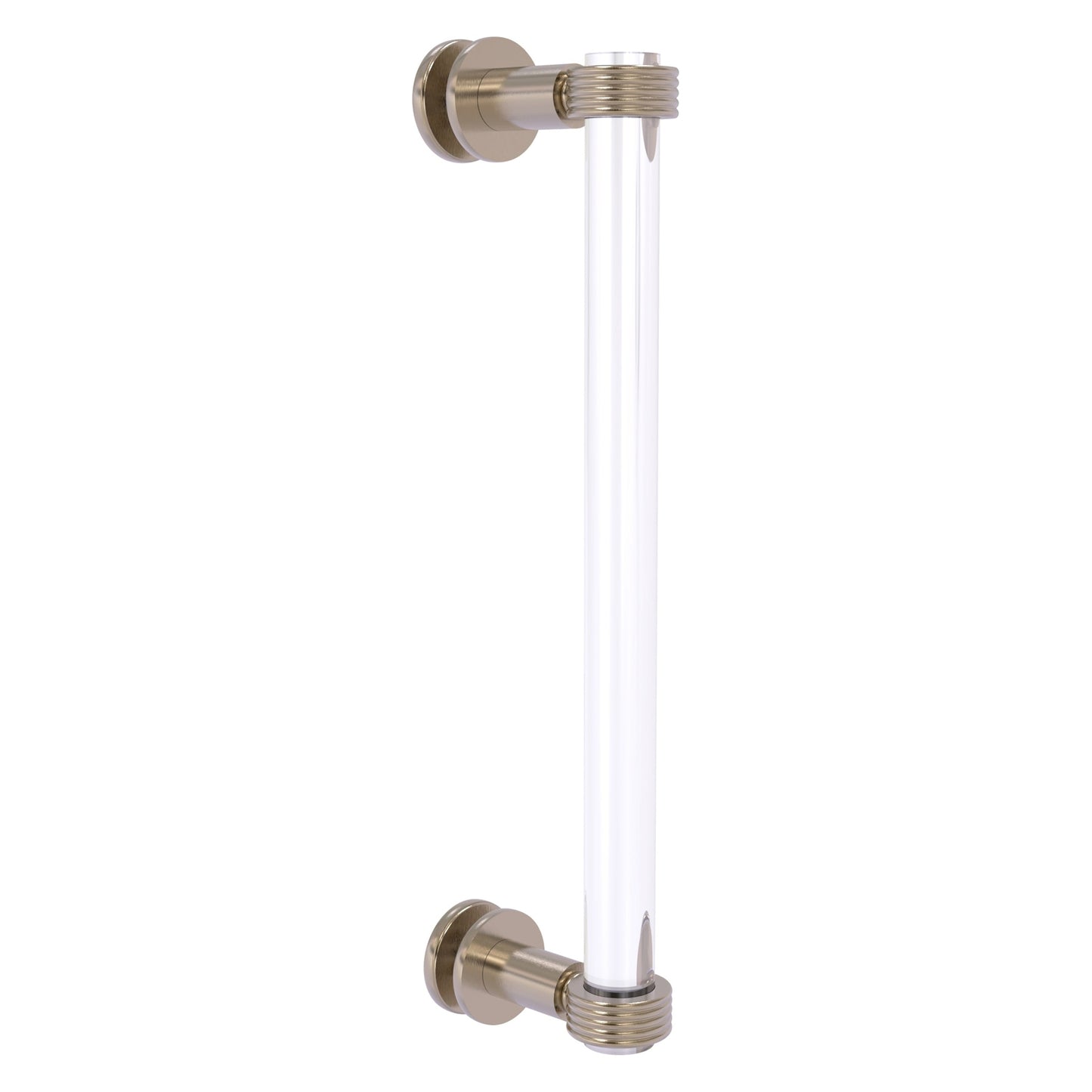 Allied Brass Clearview 13" x 1.7" Antique Pewter Solid Brass Single Side Shower Door Pull With Grooved Accents