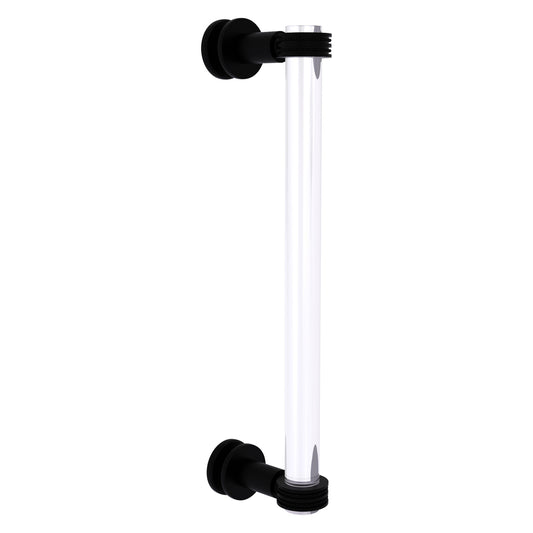 Allied Brass Clearview 13" x 1.7" Matte Black Solid Brass Single Side Shower Door Pull With Dotted Accents