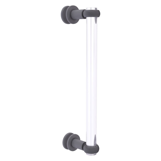 Allied Brass Clearview 13" x 1.7" Matte Gray Solid Brass Single Side Shower Door Pull With Twisted Accents
