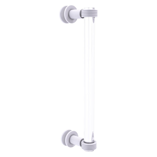 Allied Brass Clearview 13" x 1.7" Matte White Solid Brass Single Side Shower Door Pull With Grooved Accents