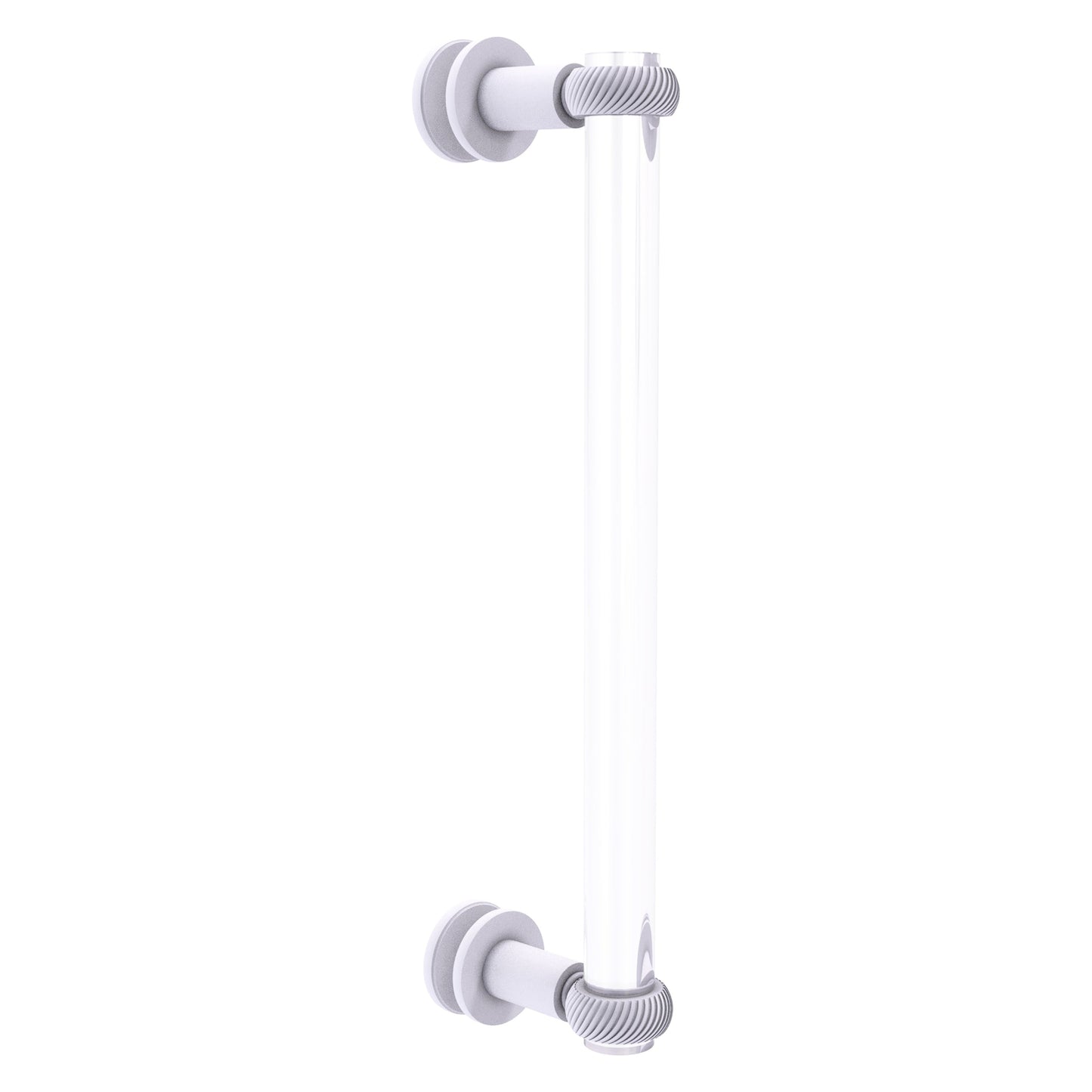 Allied Brass Clearview 13" x 1.7" Matte White Solid Brass Single Side Shower Door Pull With Twisted Accents