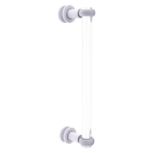 Allied Brass Clearview 13" x 1.7" Matte White Solid Brass Single Side Shower Door Pull With Twisted Accents