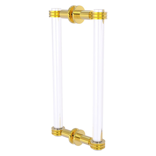 Allied Brass Clearview 13" x 1.7" Polished Brass Solid Brass Back-to-Back Shower Door Pull With Dotted Accents