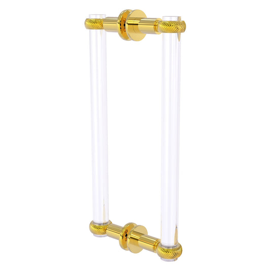 Allied Brass Clearview 13" x 1.7" Polished Brass Solid Brass Back-to-Back Shower Door Pull With Twisted Accents