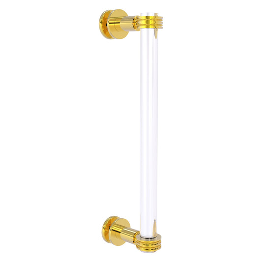 Allied Brass Clearview 13" x 1.7" Polished Brass Solid Brass Single Side Shower Door Pull With Dotted Accents