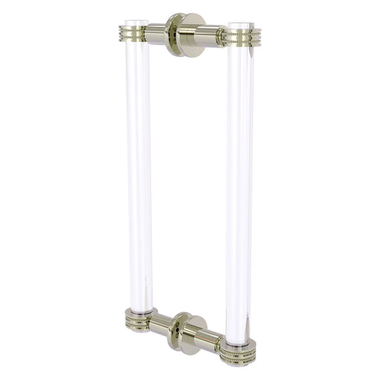 Allied Brass Clearview 13" x 1.7" Polished Nickel Solid Brass Back-to-Back Shower Door Pull With Dotted Accents