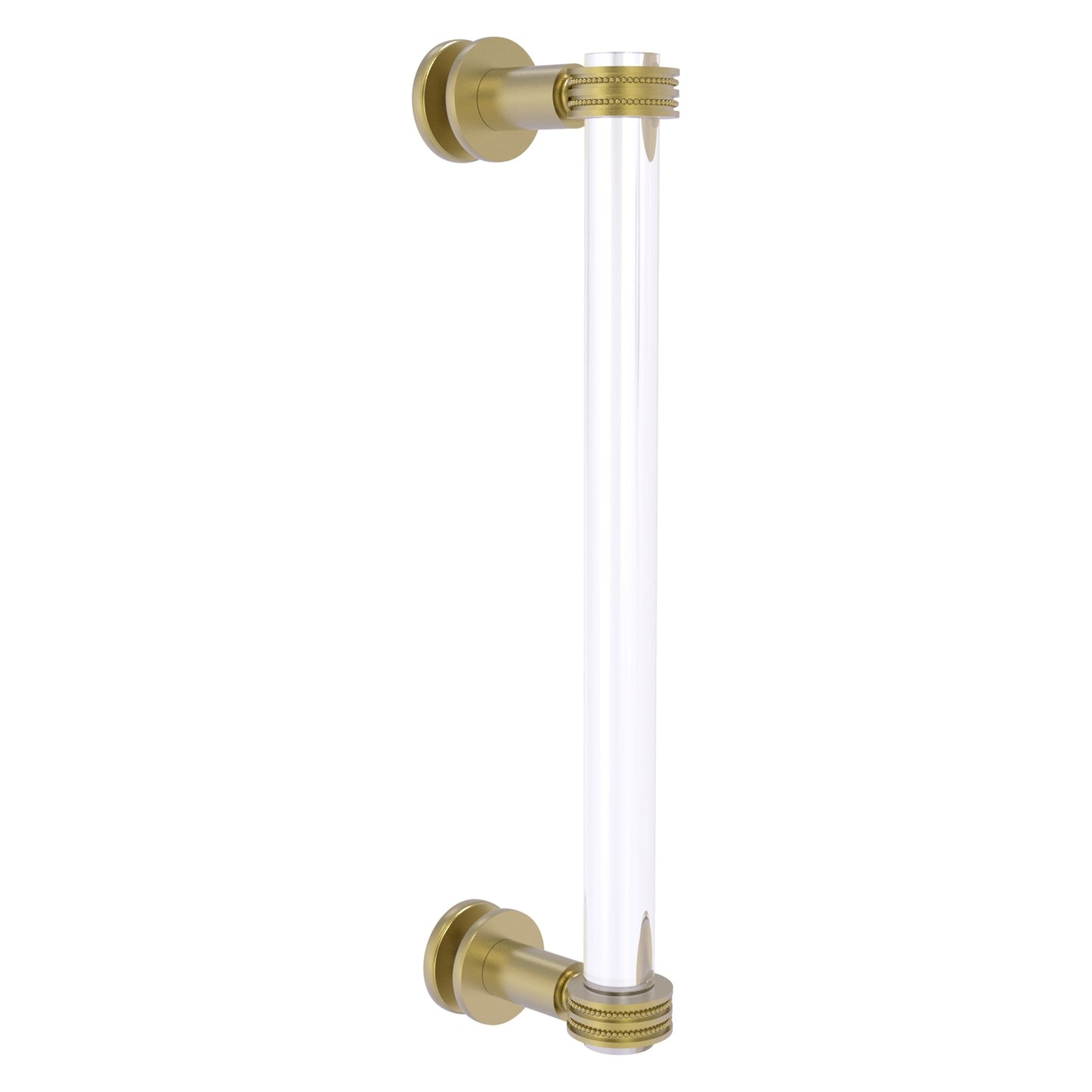 Allied Brass Clearview 13" x 1.7" Satin Brass Solid Brass Single Side Shower Door Pull With Dotted Accents