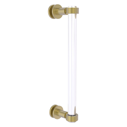 Allied Brass Clearview 13" x 1.7" Satin Brass Solid Brass Single Side Shower Door Pull With Grooved Accents