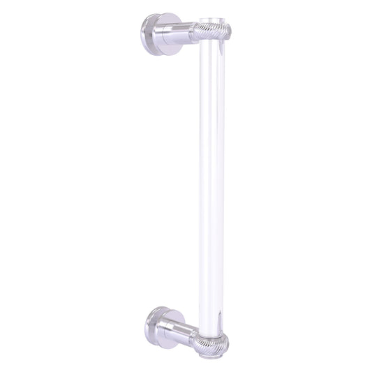 Allied Brass Clearview 13" x 1.7" Satin Chrome Solid Brass Single Side Shower Door Pull With Twisted Accents