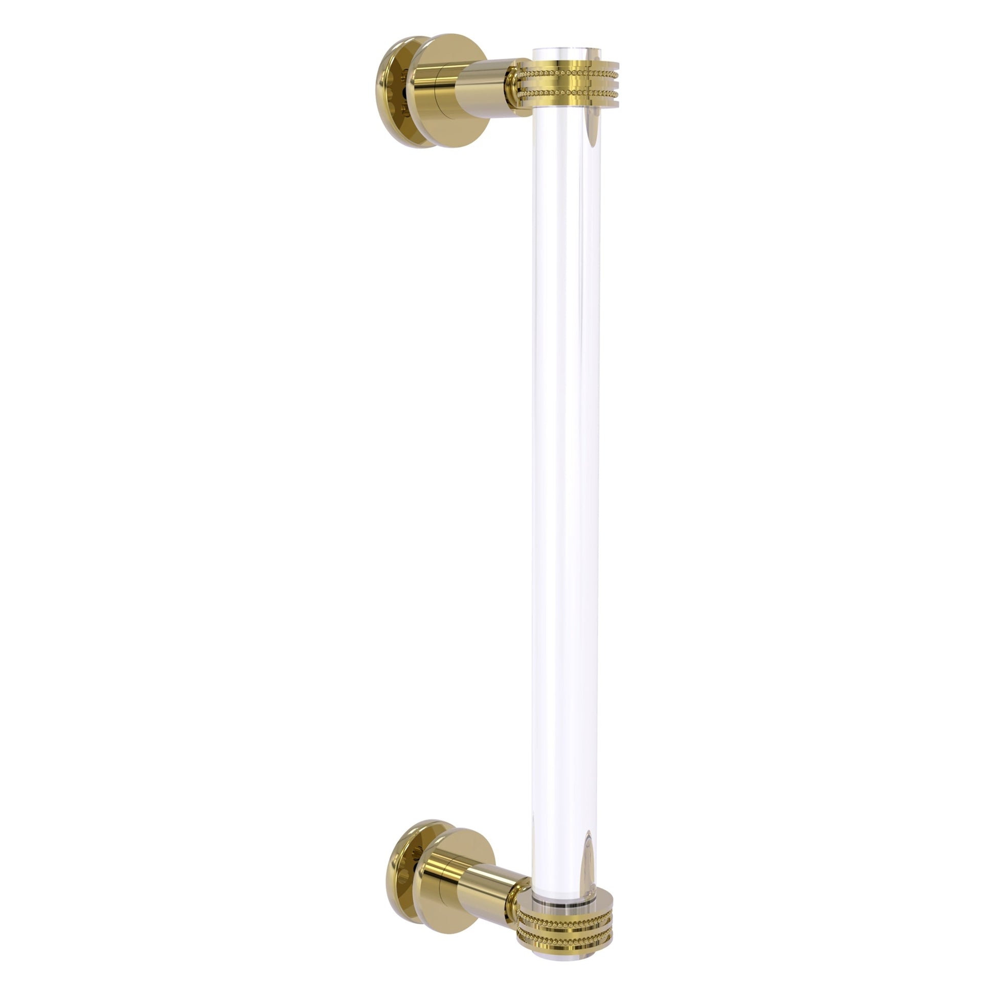 Allied Brass Clearview 13" x 1.7" Unlacquered Brass Solid Brass Single Side Shower Door Pull With Dotted Accents