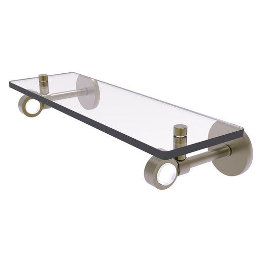 Allied Brass Clearview 16" x 5.65" Antique Brass Solid Brass Glass Shelf