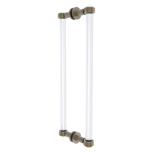Allied Brass Clearview 19" x 1.7" Antique Brass Solid Brass Back-to-Back Shower Door Pull With Grooved Accents