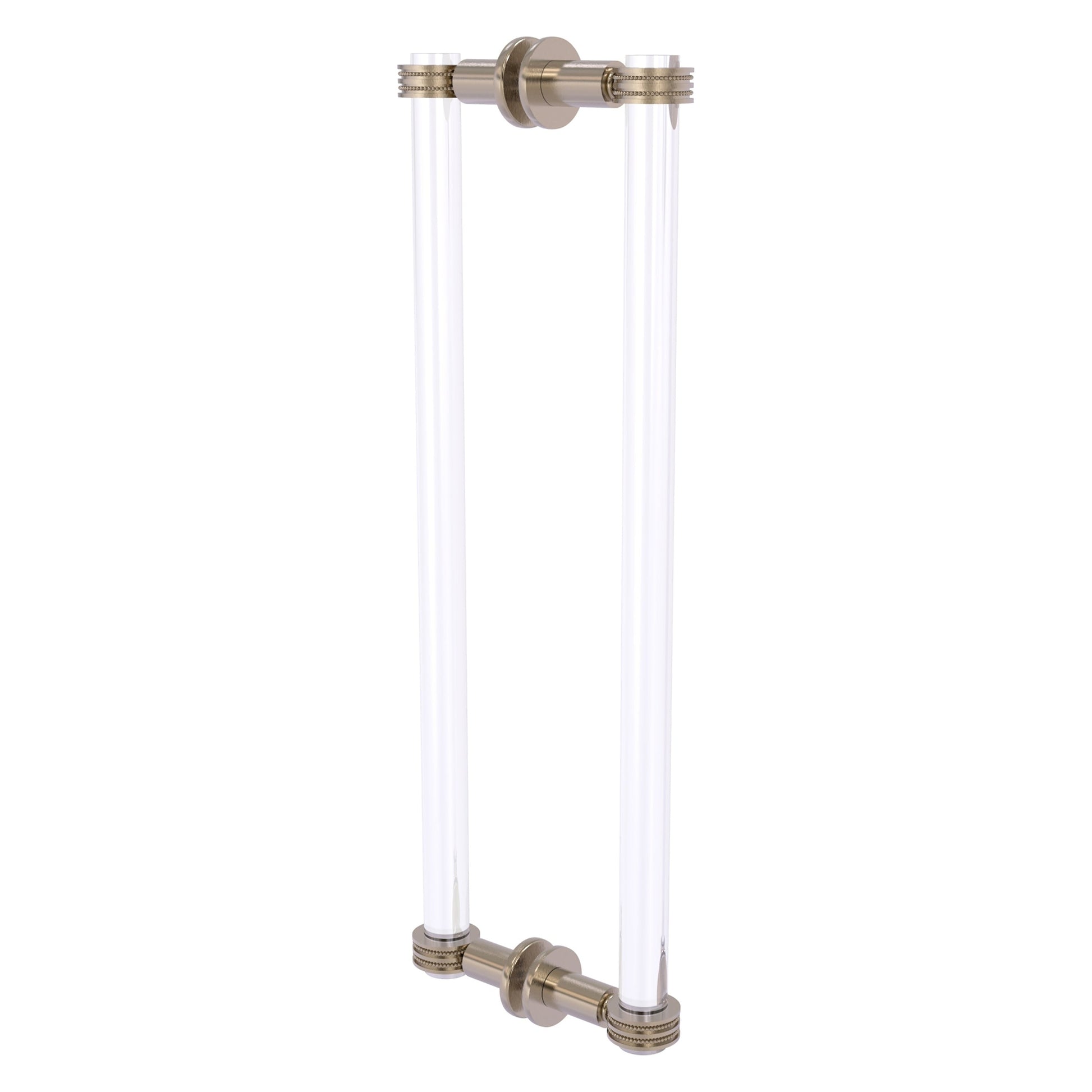 Allied Brass Clearview 19" x 1.7" Antique Pewter Solid Brass Back-to-Back Shower Door Pull With Dotted Accents