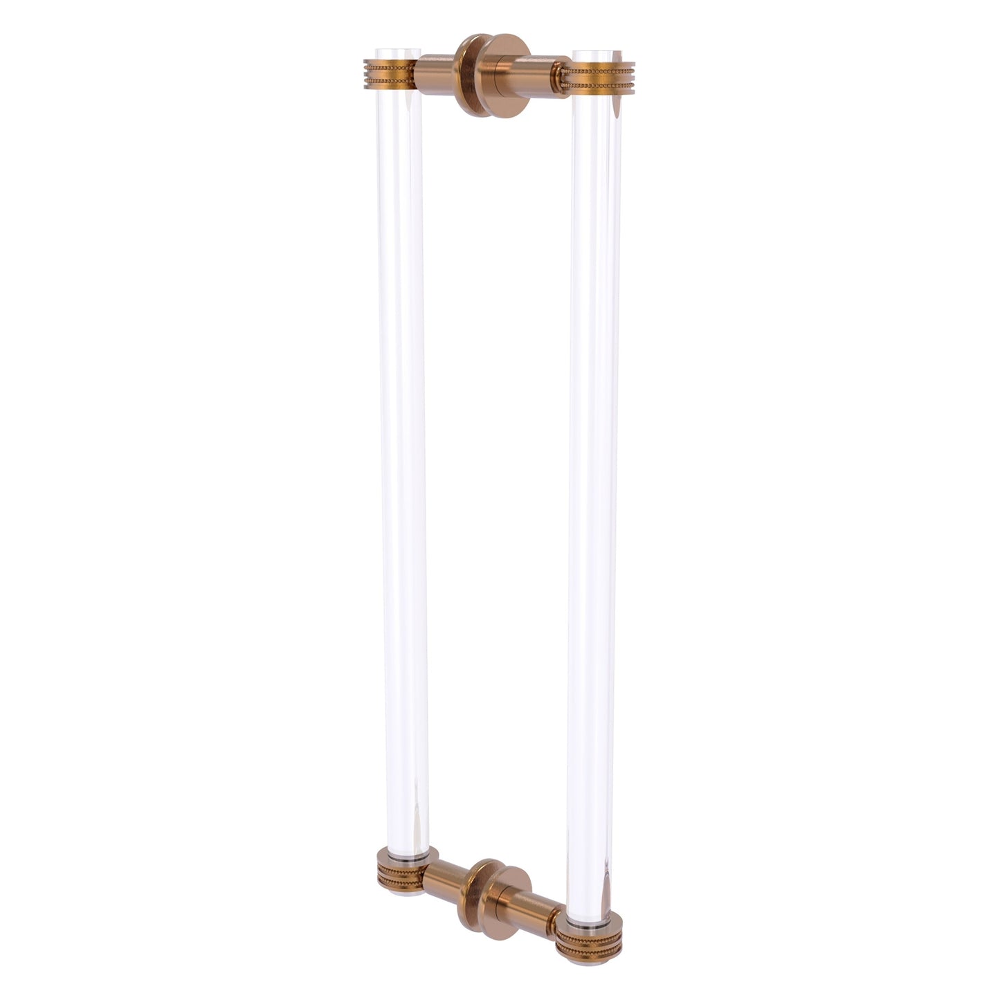 Allied Brass Clearview 19" x 1.7" Brushed Bronze Solid Brass Back-to-Back Shower Door Pull With Dotted Accents