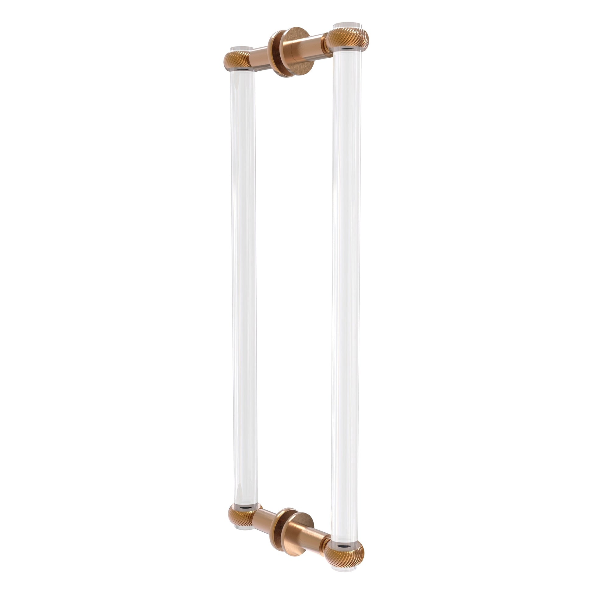 Allied Brass Clearview 19" x 1.7" Brushed Bronze Solid Brass Back-to-Back Shower Door Pull With Twisted Accents