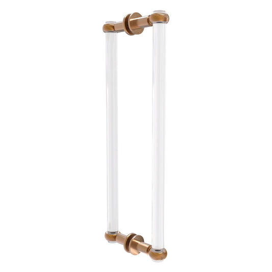 Allied Brass Clearview 19" x 1.7" Brushed Bronze Solid Brass Back-to-Back Shower Door Pull With Twisted Accents