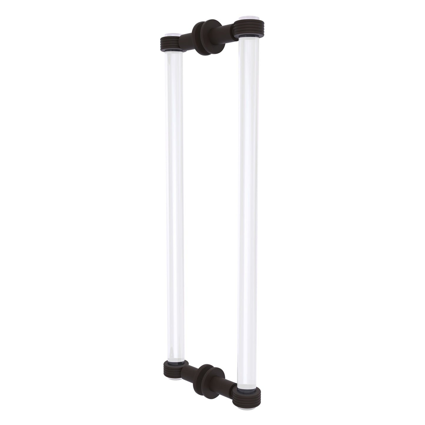 Allied Brass Clearview 19" x 1.7" Oil Rubbed Bronze Solid Brass Back-to-Back Shower Door Pull With Grooved Accents