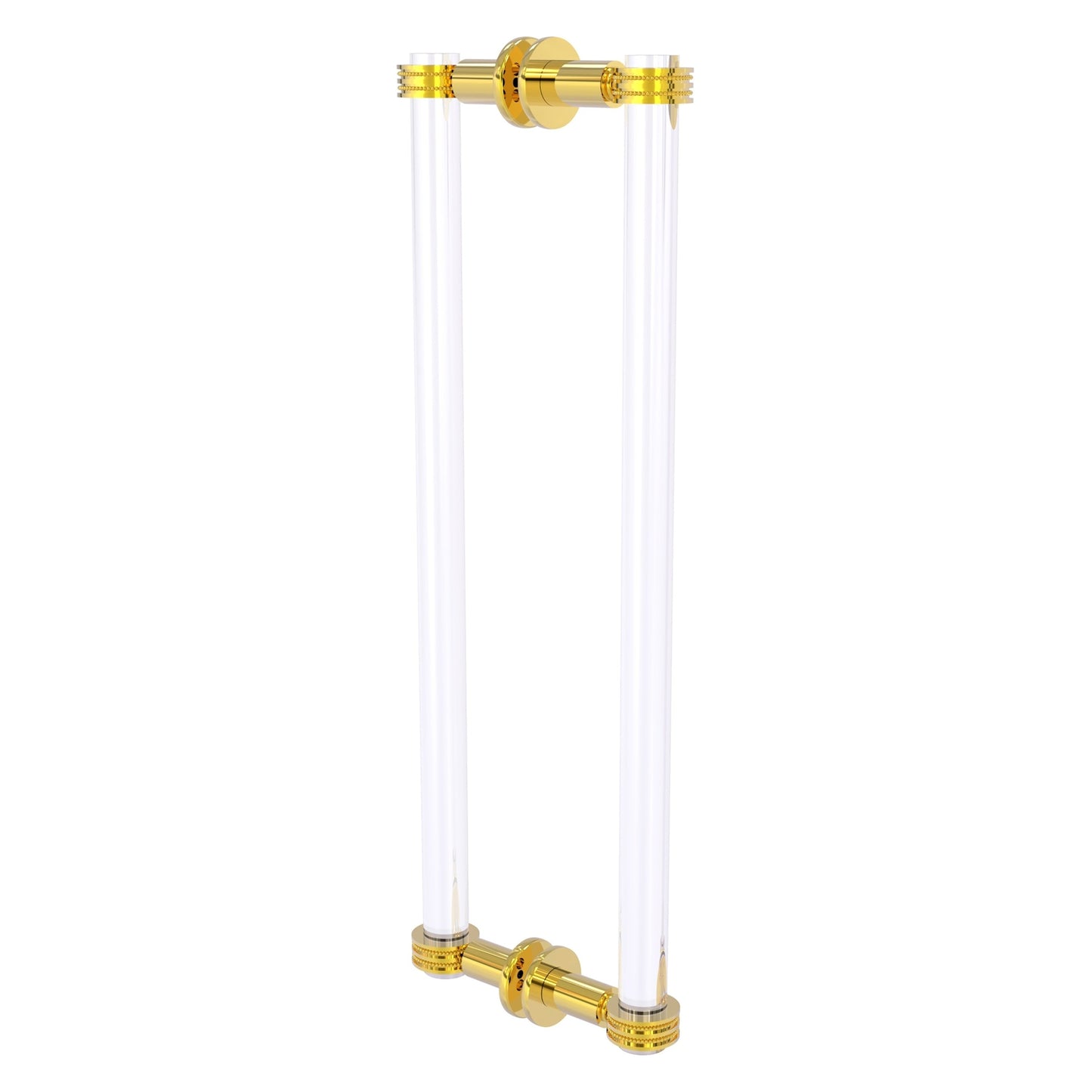 Allied Brass Clearview 19" x 1.7" Polished Brass Solid Brass Back-to-Back Shower Door Pull With Dotted Accents
