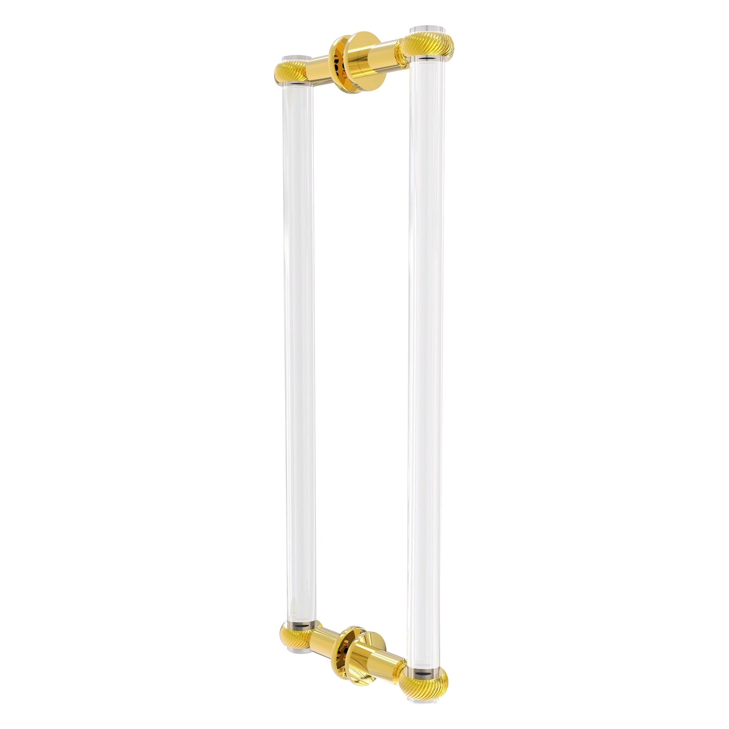 Allied Brass Clearview 19" x 1.7" Polished Brass Solid Brass Back-to-Back Shower Door Pull With Twisted Accents