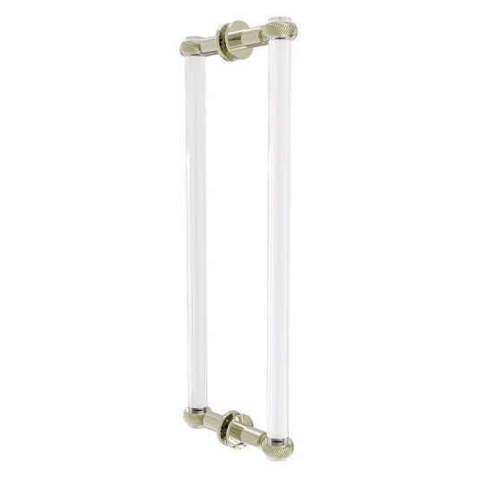 Allied Brass Clearview 19" x 1.7" Polished Nickel Solid Brass Back-to-Back Shower Door Pull With Twisted Accents