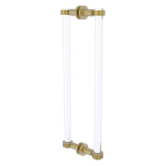 Allied Brass Clearview 19" x 1.7" Satin Brass Solid Brass Back-to-Back Shower Door Pull With Dotted Accents