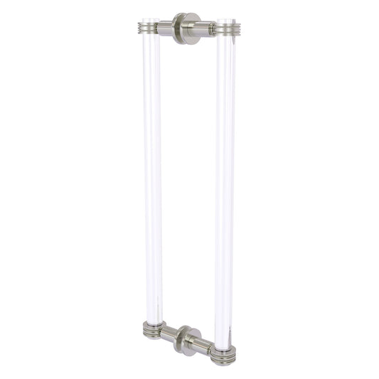 Allied Brass Clearview 19" x 1.7" Satin Nickel Solid Brass Back-to-Back Shower Door Pull With Dotted Accents