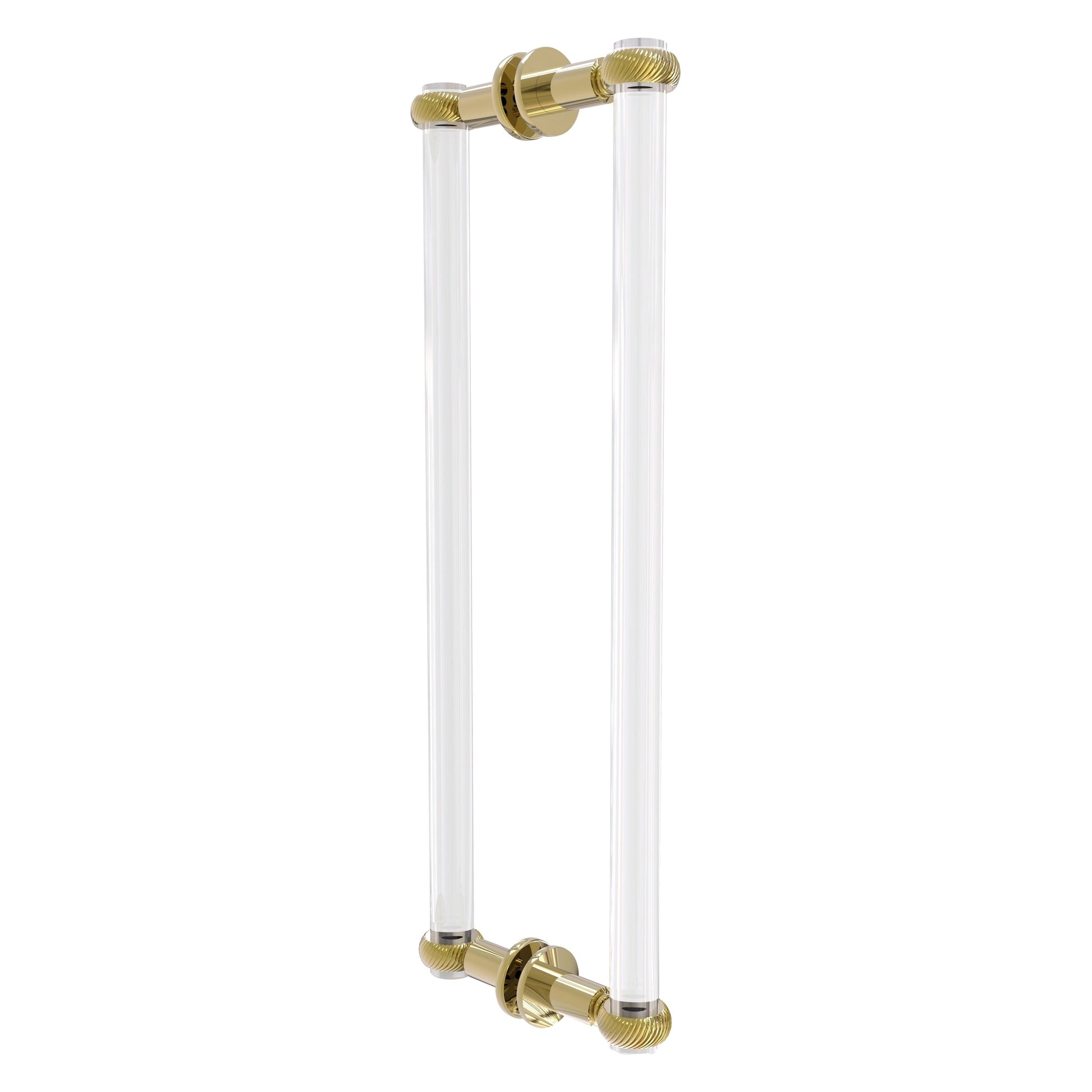 Allied Brass Clearview 19" x 1.7" Unlacquered Brass Solid Brass Back-to-Back Shower Door Pull With Twisted Accents