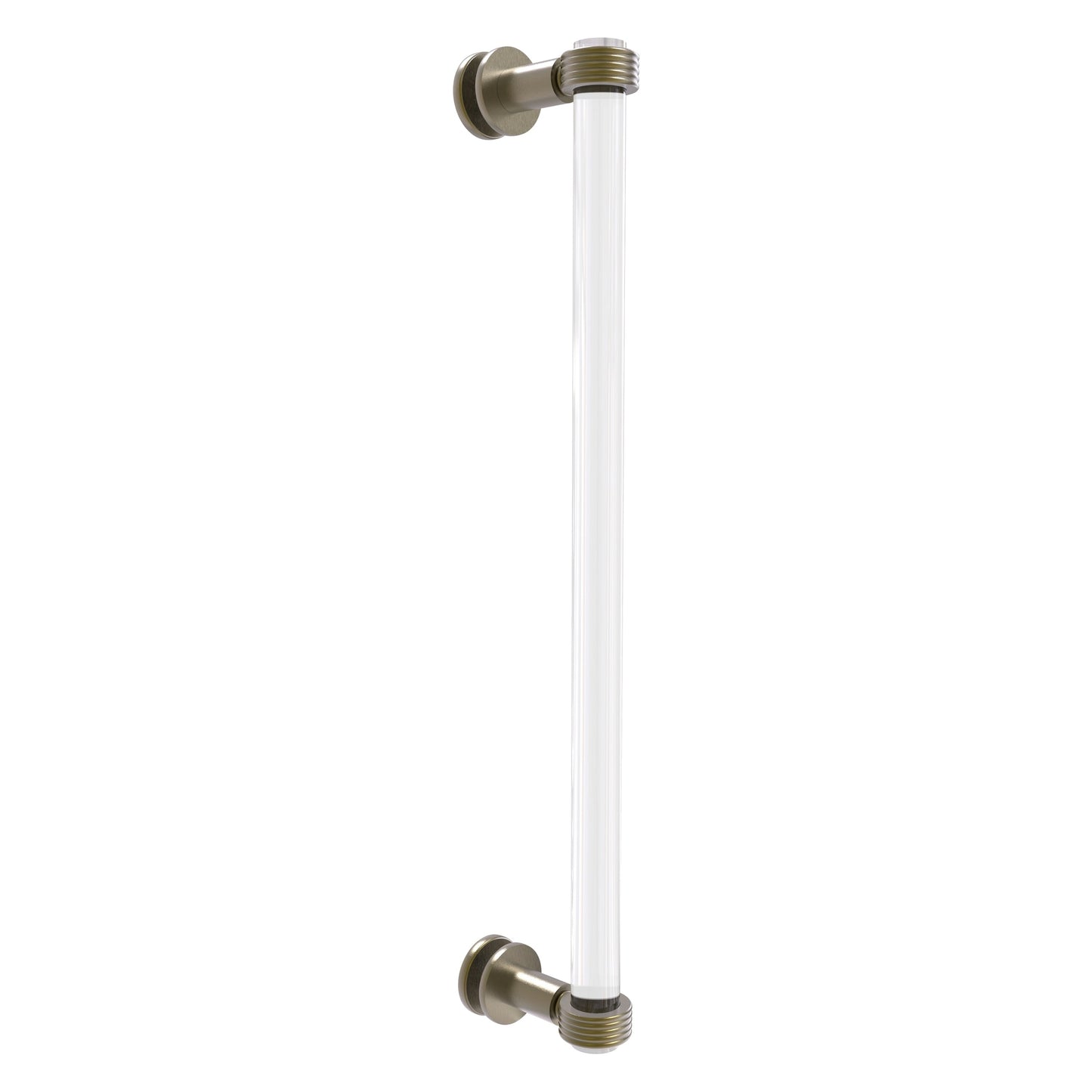 Allied Brass Clearview 19" x 4" Antique Brass Solid Brass Single Side Shower Door Pull With Grooved Accents
