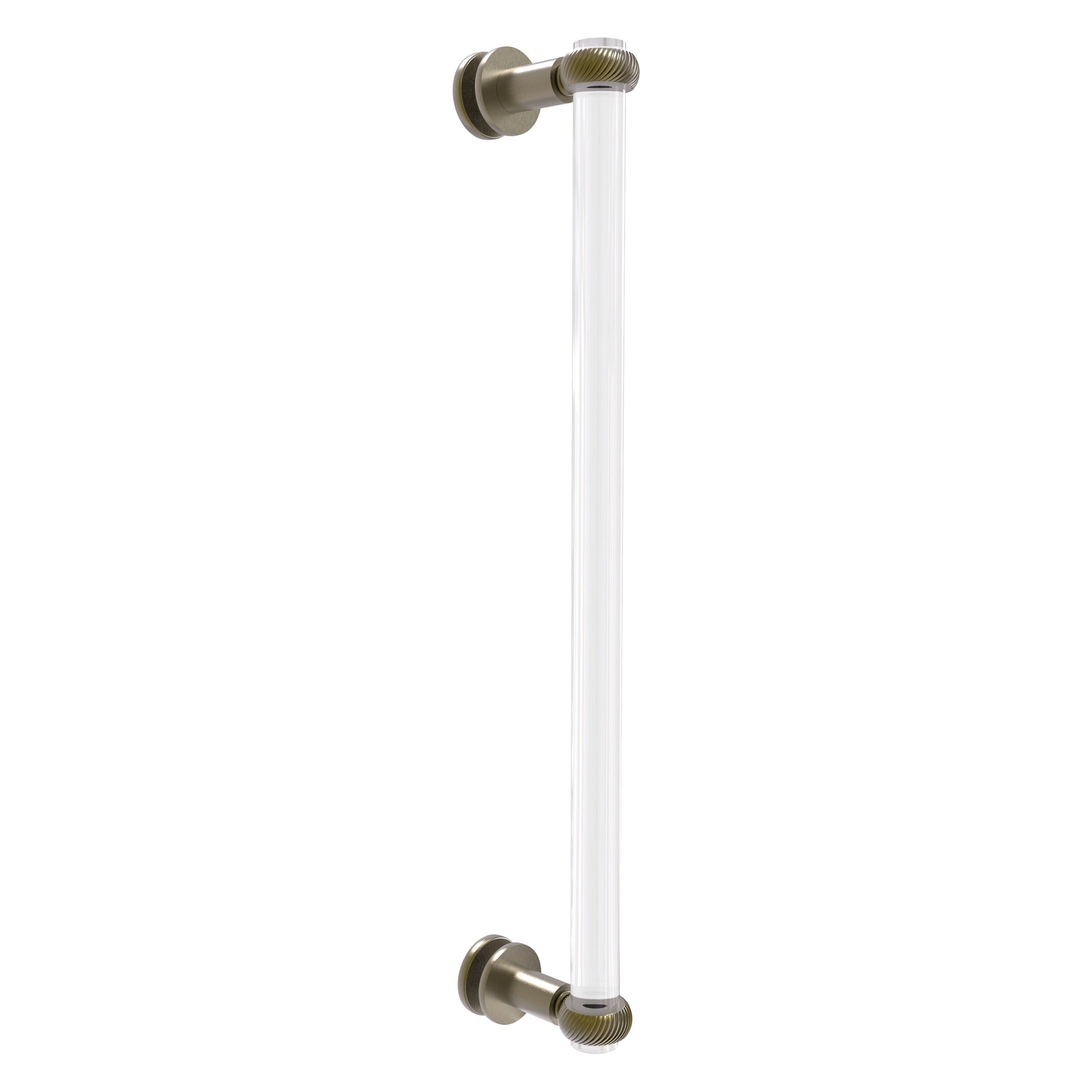 Allied Brass Clearview 19" x 4" Antique Brass Solid Brass Single Side Shower Door Pull With Twisted Accents