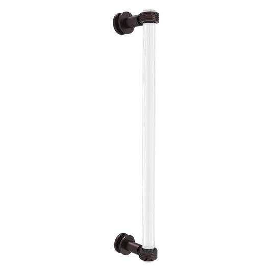 Allied Brass Clearview 19" x 4" Antique Bronze Solid Brass Single Side Shower Door Pull With Grooved Accents