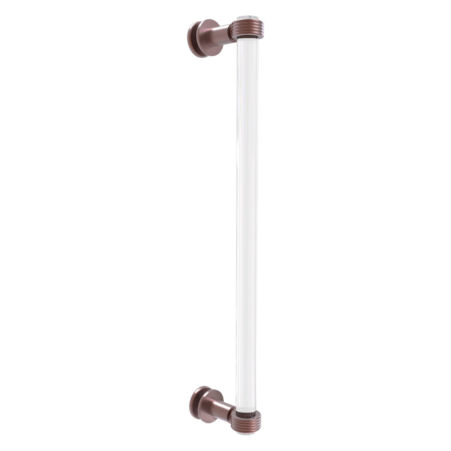 Allied Brass Clearview 19" x 4" Antique Copper Solid Brass Single Side Shower Door Pull With Grooved Accents