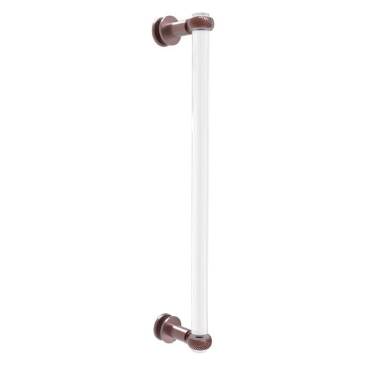 Allied Brass Clearview 19" x 4" Antique Copper Solid Brass Single Side Shower Door Pull With Twisted Accents