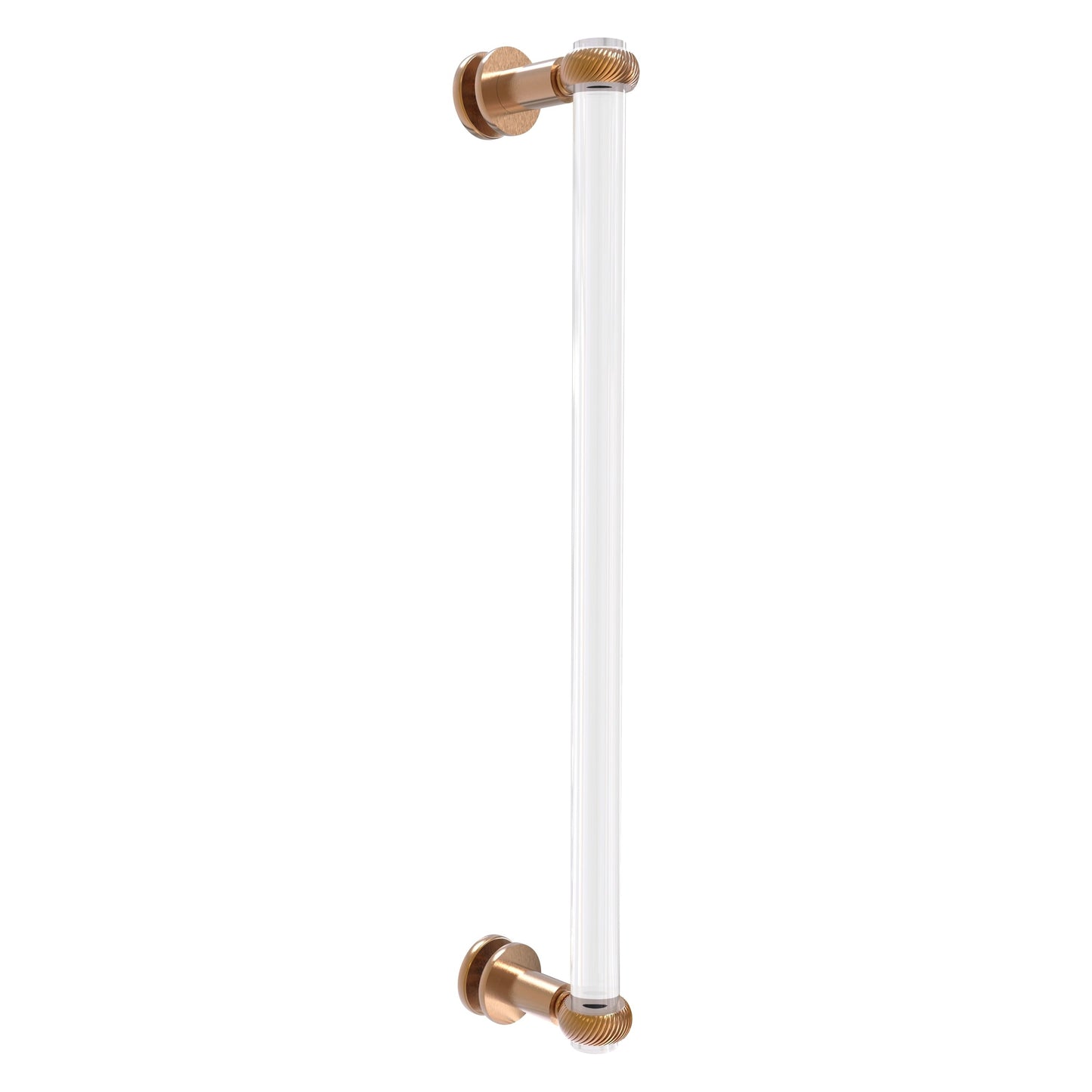 Allied Brass Clearview 19" x 4" Brushed Bronze Solid Brass Single Side Shower Door Pull With Twisted Accents