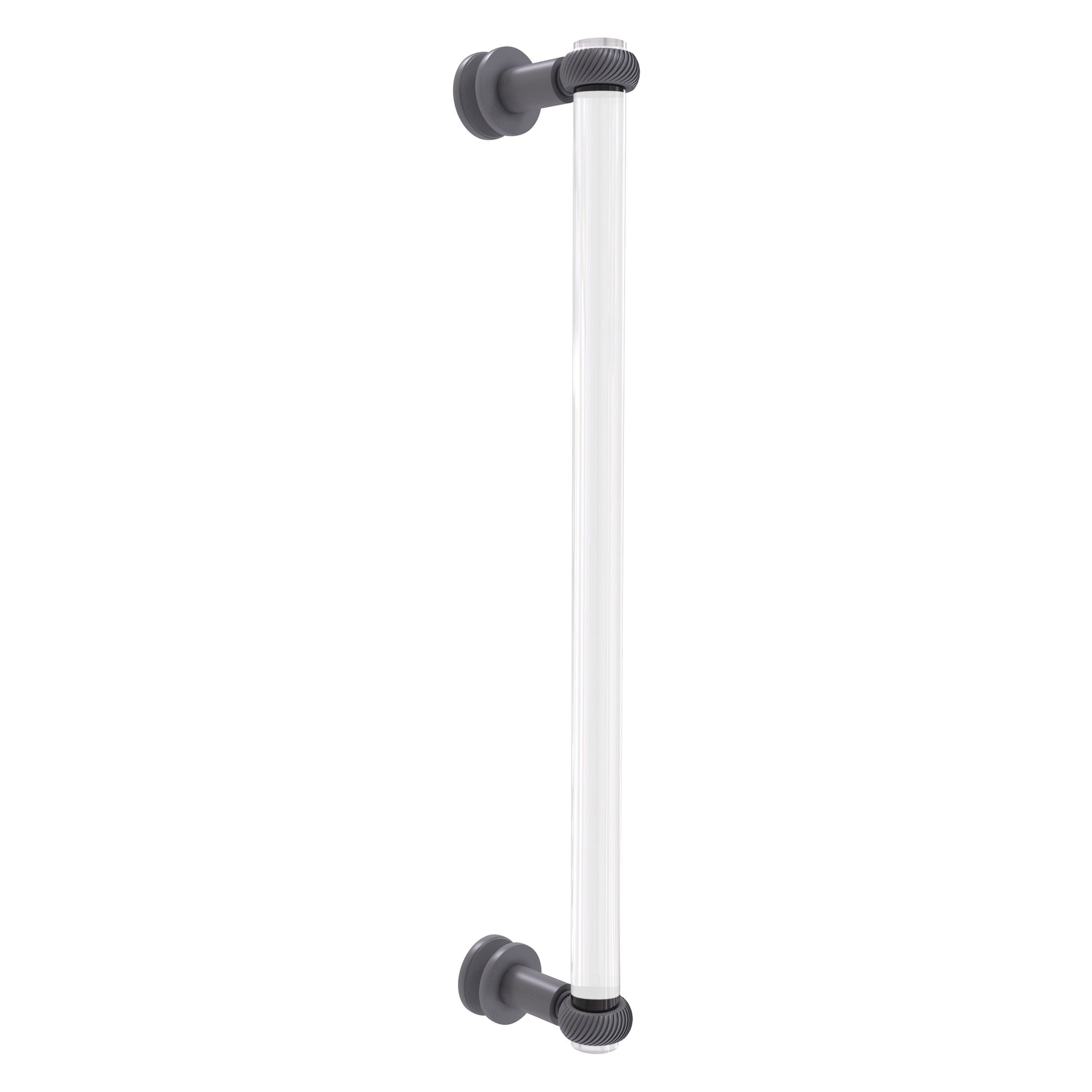 Allied Brass Clearview 19" x 4" Matte Gray Solid Brass Single Side Shower Door Pull With Twisted Accents