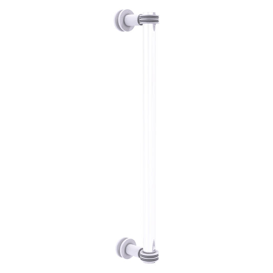 Allied Brass Clearview 19" x 4" Matte White Solid Brass Single Side Shower Door Pull With Dotted Accents
