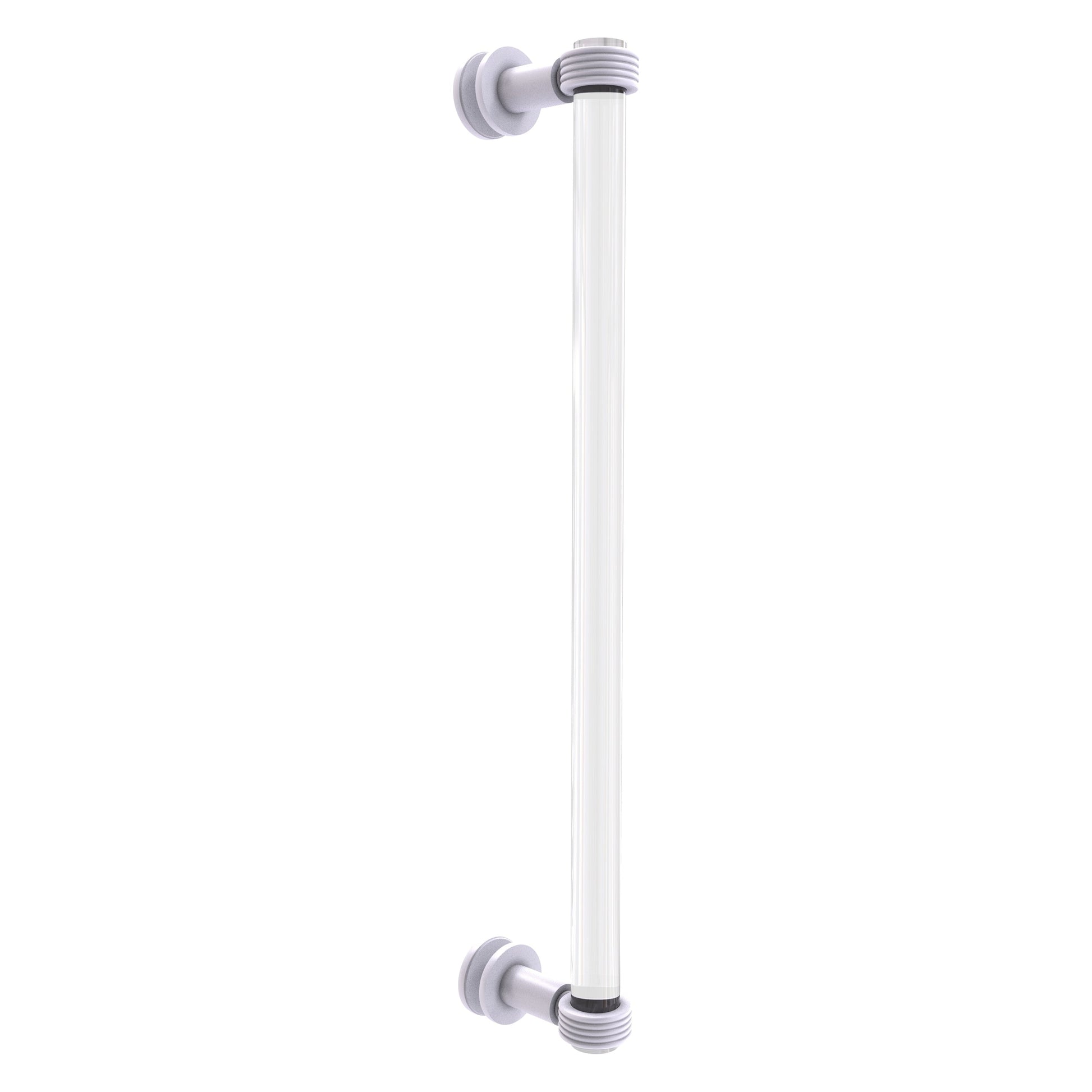 Allied Brass Clearview 19" x 4" Matte White Solid Brass Single Side Shower Door Pull With Grooved Accents