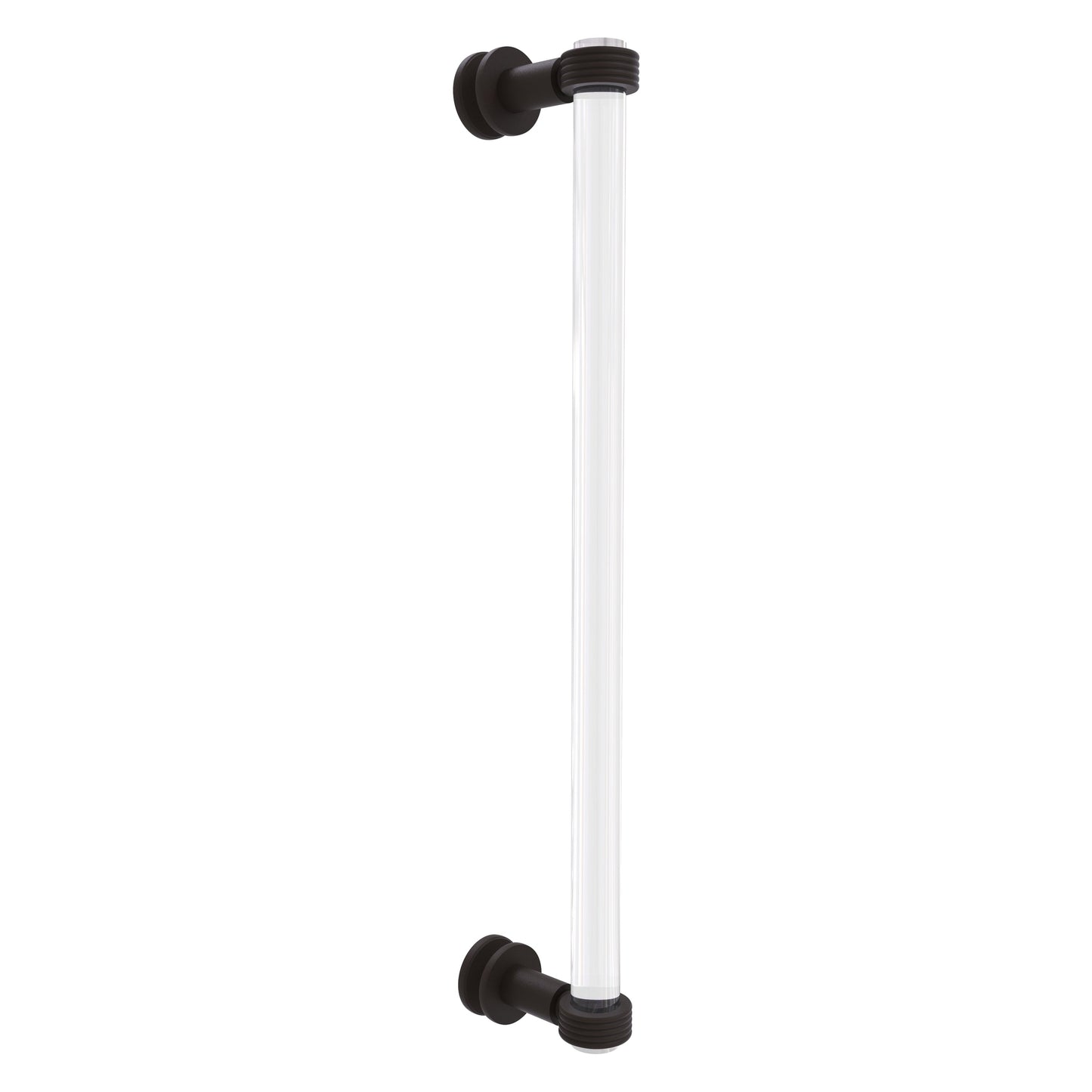 Allied Brass Clearview 19" x 4" Oil Rubbed Bronze Solid Brass Single Side Shower Door Pull With Grooved Accents