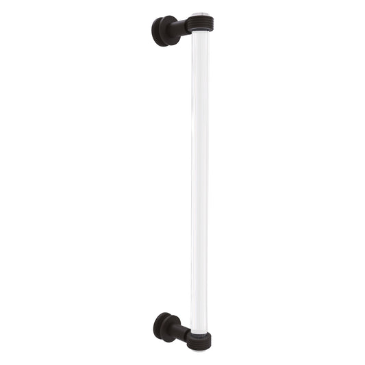 Allied Brass Clearview 19" x 4" Oil Rubbed Bronze Solid Brass Single Side Shower Door Pull With Grooved Accents
