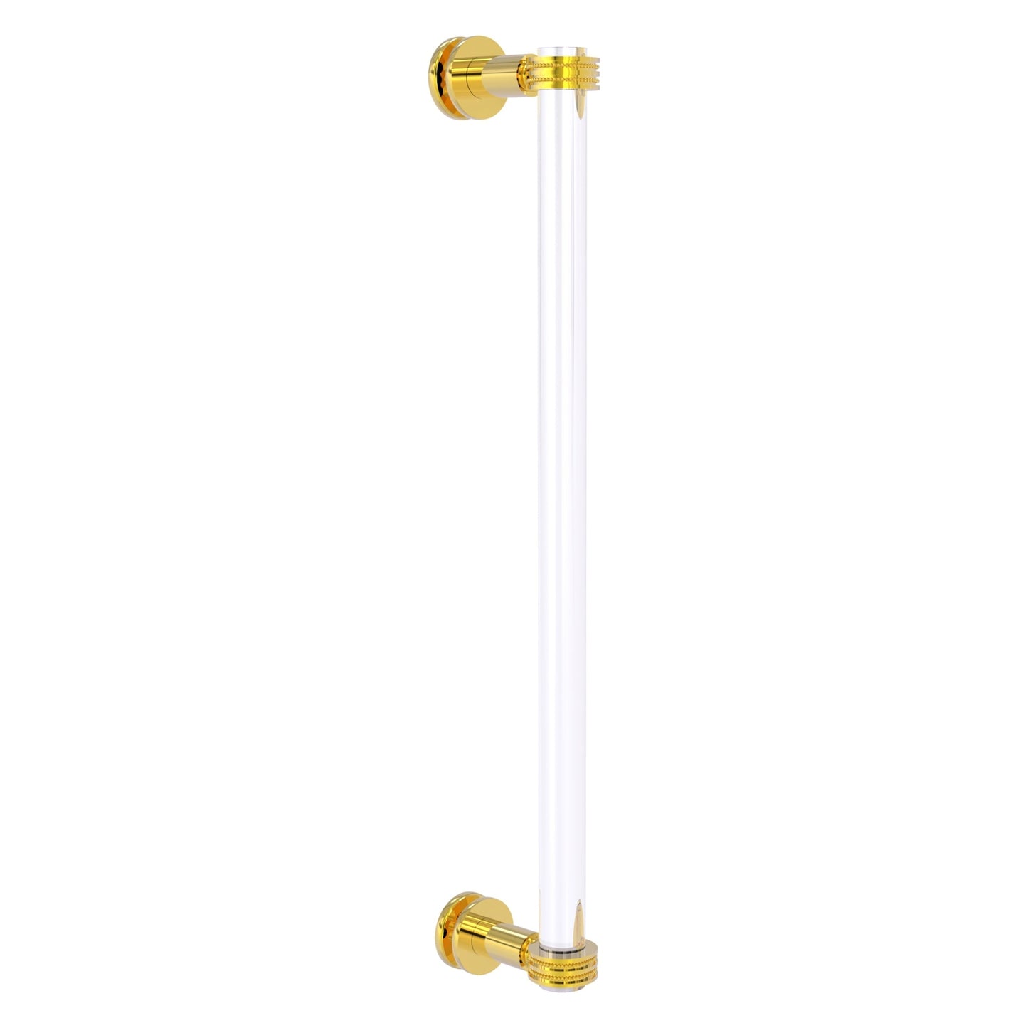 Allied Brass Clearview 19" x 4" Polished Brass Solid Brass Single Side Shower Door Pull With Dotted Accents