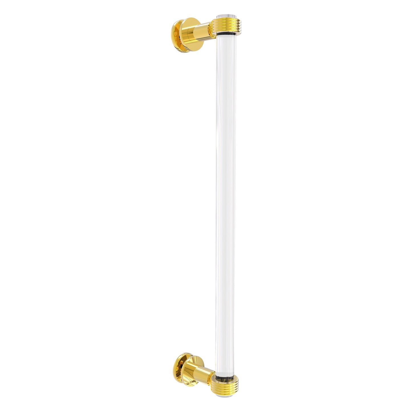 Allied Brass Clearview 19" x 4" Polished Brass Solid Brass Single Side Shower Door Pull With Grooved Accents